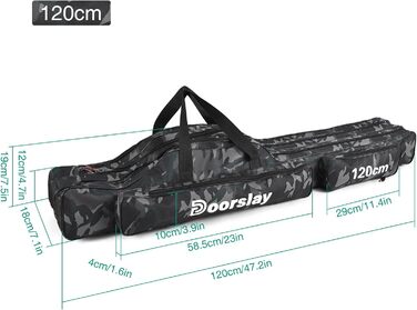 Сумка для вудок, складна сумка для вудок, сумка для зберігання інструментів для риболовлі, портативна сумка для риболовних снастей 90/120/150 (додатково), 3 Layer Fishing Bag