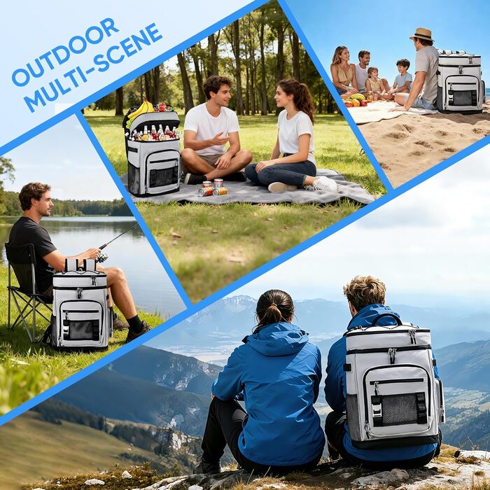 Великий рюкзак-холодильник об&39ємом 30 л, рюкзак з відділенням-холодильником, великий водонепроникний ізольований рюкзак-холодильник, герметична складна сумка для пікніка, портативний холодильник для барбекю та пікніків