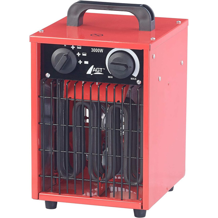 Обігрівач для будівельного майданчика AGT Професійний промисловий електричний обігрівач потужністю 3000 Вт та 3 режимами нагріву (обігрівач для будівельного майданчика, майстерні 230 В, електричний будівельний обігрівач) 1 пристрій, 3000 Вт та 3 режими на
