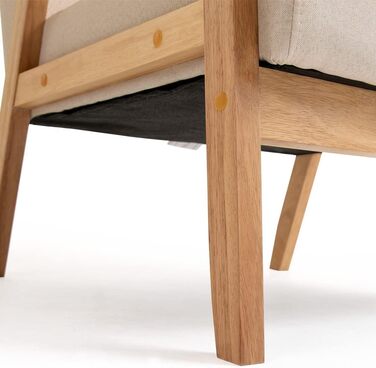 Крісло Mingone, м&39яке коктейльне крісло, скандинавське крісло-гойдалка, сучасний одномісний диван, масив дерева, для вітальні, спальні, бежевий, 64,5x67x73,5 см, бежевий, 1 предмет, комплект