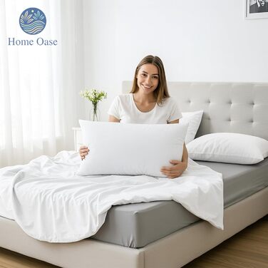 Пухові подушки 40x80 см (комплект з 2 шт.) - Подушки зі 100 пір&39яним наповнювачем та бавовняним чохлом, сертифіковані Oeko-Tex та виготовлені в Німеччині, ідеально підходять для алергіків та дітей, наповнювач 600 г, комплект з 2 шт., 40 x 80 см