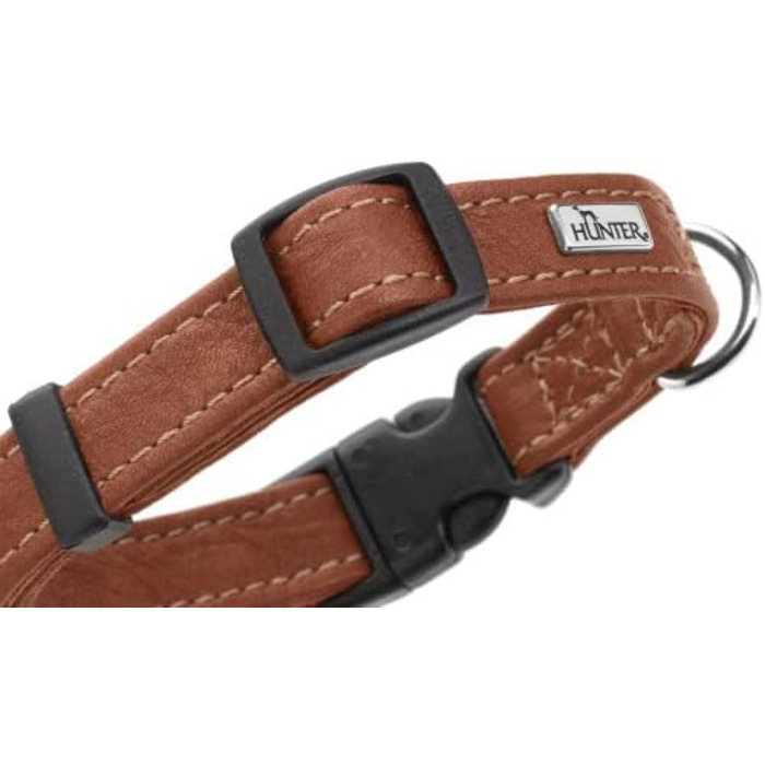 Ошийник для собак HUNTER Canadian UP, колір коньяк, для малих собак та цуценят, мяка та гнучка шкіра, не пошкоджує шерсть, екологічно чистий, виготовлено в Німеччині, розмір S/1 коньяк S/1
