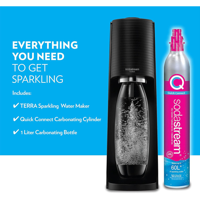 Виробник газованої води SodaStream Terra (білий) з пляшкою CO2 та DWS