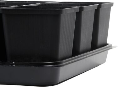 Горщики для розсади Tymar 15 шт. з блюдцями, квітковий горщик з лотками для посадки, з лотком, лотки для перенесення (горщики для розсади 9x9 блюдця, 5 шт.) 5 горщиків для розсади 9x9 блюдця