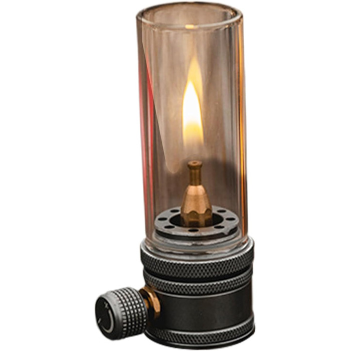 Газовий ліхтар, портативний металевий газовий ліхтар для кемпінгу з термостійким склом, ліхтар з регульованим клапаном, ліхтар для кемпінгу та походів