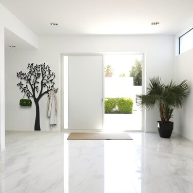 Вішалка настінна чорна метал 170х107см гачки для одягу 7 шт. меблі для передпокою вішалка дерево дизайн гачки для одягу вішалка чо