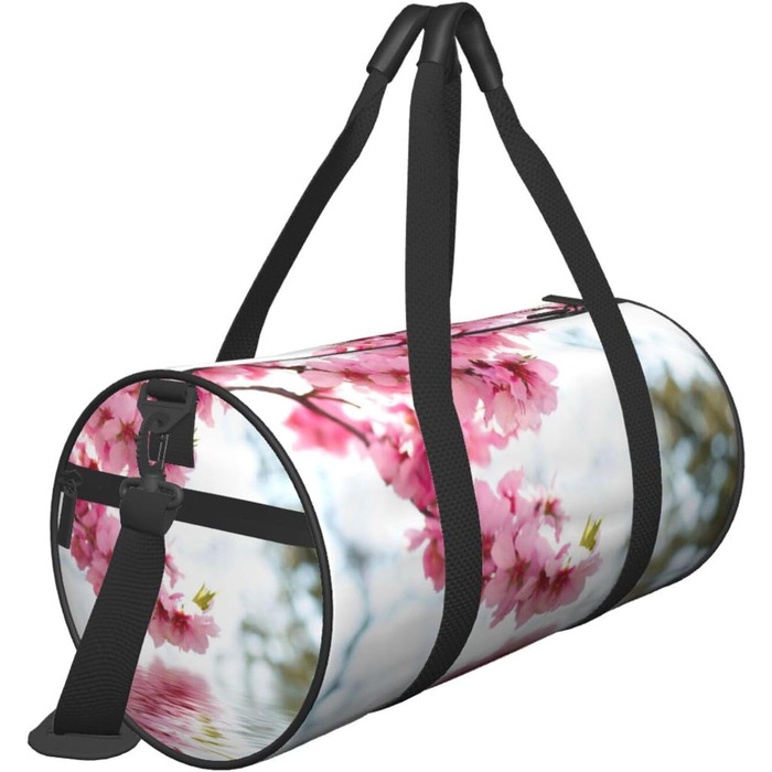 Спортивна сумка-мішок для подорожей з весняним природним принтом, чорна, універсальний розмір, дорожня сумка