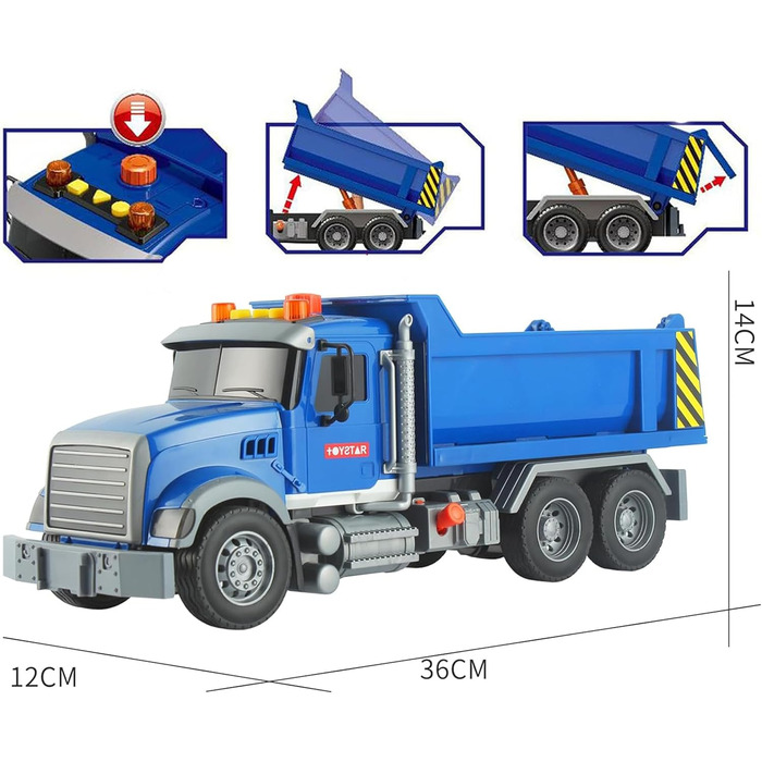 Вантажівка-самоскид іграшка - іграшка вантажівка зі звуком і світлом, велика вантажівка 116, самоскид з рухомим заднім бортом, ігровий транспортний засіб для хлопчиків 3 4 5 6 7 8 років