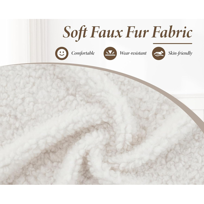 Крісло Chairus з м&39яким штучним хутром для спальні, вітальні, крісло для ванної кімнати, крісло для відпочинку з металевими ніжками (біле)