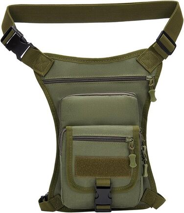 Поясна сумка Fenteer, повсякденна сумка, регульована сумочка, водонепроникна сумка для ніг, сумка для риболовлі для подорожей на природі, для дорослих, суцільно-зелена