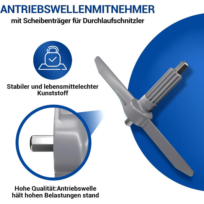 Заміна крила безперервного подрібнювача VIOKS для Bosch MUM Аксесуари 10000314 Вісь водія для кухонного комбайна Bosch MUM - MUZ9vl1 / Bosch Optimum Аксесуари MUM5 MUM9 Запасні частини Аксесуари та інші