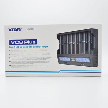 Зарядний пристрій для акумуляторів 18650 1.2V AAA AA 3.6V Li-ion XTAR VC8 Plus, тест ємності акумулятора