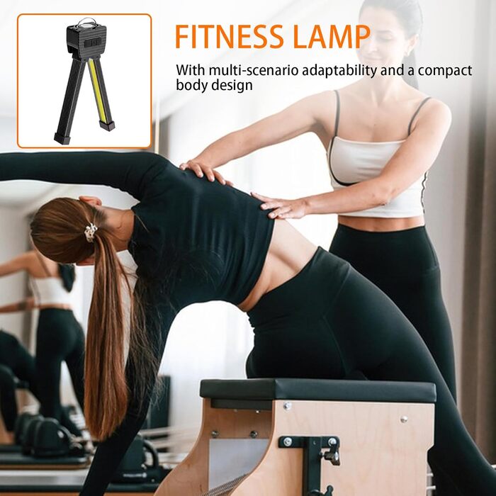 Фітнес-лампа для позування акумуляторна робоча лампа, портативний магнітний світлодіодний ліхтарик, з регульованою яскравістю, водонепроникний, з гачком, складний ліхтарик для сценічних виступів, фітнесу, фотографії