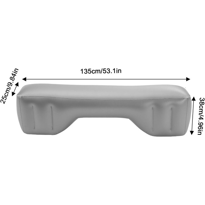Автомобільний надувний матрац Supatmul Надувна накладка на заднє сидіння Автомобільний матрац Автомобільний матрац Заднє сидіння Gap Надувний матрац для подовженого заднього сидіння диван або позашляховик, MPV, легкові та вантажні автомобілі, 135 x 38 x 2