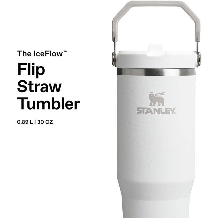 Пляшка для пиття STANLEY Flip Straw Tumbler 1.0 з трубочкою 0.89 л - Термос зберігає напої холодними протягом 12 годин - Можна мити в посудомийній машині - Спортивна пляшка - Пляшка для води без BPA - Морозостійка