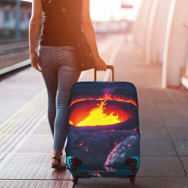 Чохол для валізи Kilauea з прихованою блискавкою, дизайн вулканічний принт, практичний, еластичний, машинне прання, для валіз, Білий/Пишний сад, X-Large Білий/Пишний сад XL