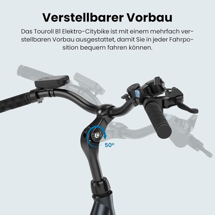 Міський електровелосипед Touroll B1 26 дюймів з двигуном 250 Вт та акумулятором 36 В 15,6 Аг