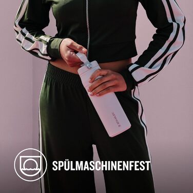 Пляшка для пиття Stanley Flip Straw 2.0 з трубочкою 0.7 л - Термокружка зберігає напої холодними протягом 10 годин - 3 днів - Без BPA - Герметична - Підстаканник сумісний з тримачем - Можна мити в посудомийній машині - Рожевий кварц 700 мл