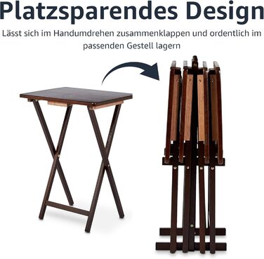 Складані дерев&39яні журнальні столики Storeo Basics з підставкою, комплект з 4 шт. , колір еспресо коричневий