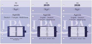 Порядок денний Поповнення персонального органайзера Планувальник Вставка календаря, 2024 2025 2026, A5, 1 тиждень на 2 сторінках 2024 2025 2026 A5 1 тиждень на 2 сторінках, 6 Ring Binder