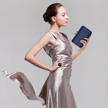 Жіноча вечірня сумка-клатч BAIGIO Елегантна сумочка-ланцюжок з підвіскою-китицею для весілля А-синього кольору