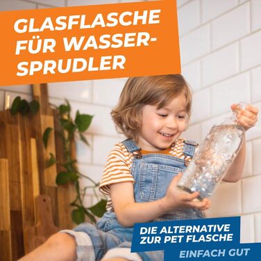 Скляна пляшка для виробників газованої води (SodaStream*, Aarke* та багато інших) 0,75 л в ретро образі Екологічна альтернатива.