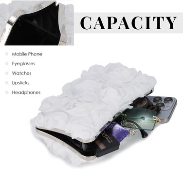 Клатч жіночий Blumen з ланцюжком, білий ідеальний аксесуар для вечірніх та урочистих подій