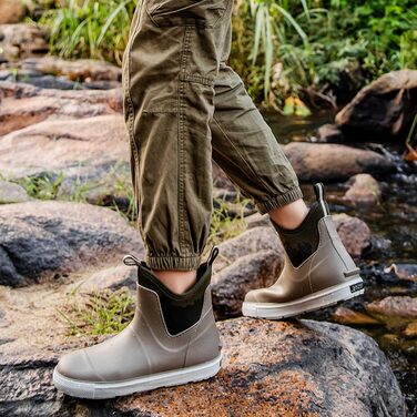 Водне взуття, гумові чоботи, нековзні, для риболовлі, катання на човні, роботи, чоловічі, для подорожей та походів, бежеві, 39 1/3 EU