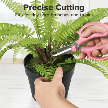 Квіткові ножиці Housolution Pointed, 3 шт., міцні квіткові ножиці, садові ножиці преміум-класу з сталі, ножиці для квітів, плодового листя, ручні ножиці, інструмент для обрізки садівництва та аранжування квітів, колір авокадо, рожеві (показано - рожеві, 3