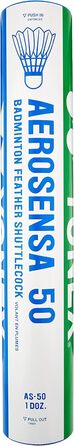 Воланчик YONEX AeroSensa-50 з гусячим пір&39ям, 1 дюжина білих, 12 шт.