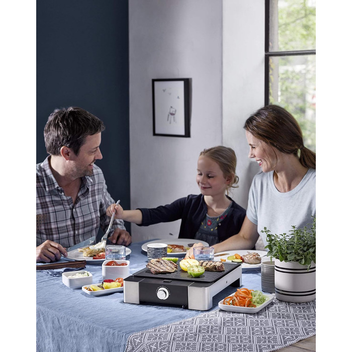 Гриль для приміщень, Електричний гриль малий з компактною поверхнею гриля, Можна мити в посудомийній машині, 1250 Вт Одинарний