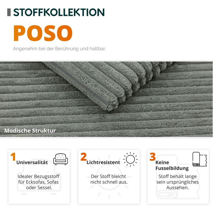 Сучасний м&39який табурет Dover Cord, сидіння, табурет, лава, пуф, вибір кольору (Poso 100), 24