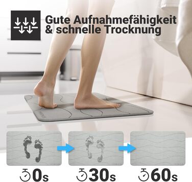 Килимок для ванної Minimism з каменю 60x40 см - Килимок для ванної з діатоміту - Килимок для ванної кімнати з каменю - Камінь Діатоміт - Килимок для душу, що швидко висихає