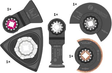 Набір багатофункціональних інструментів Bosch Professional Starlock з 5 предметів (для дерева, металу, мультиматеріалів та абразив