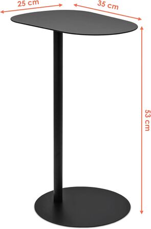 Металевий журнальний столик Spetebo, овальний, матово-чорний - 35 x 25 см - Журнальний столик у стилі бістро - Стіл для вітальні, декоративний столик, підставка для рослин, телефонний столик, столик для зберігання речей, декоративний столик у вигляді стоя