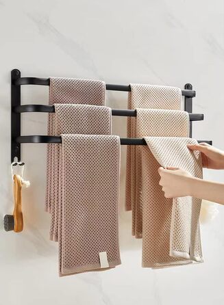 Полотенцесушитель без свердління, чорний, ванна кімната, настінний набір аксесуарів для ванної кімнати, кухонний полотенцесушитель