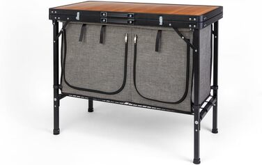 Кухонна коробка Camp LIFE Capri Кемпінгова шафа, кемпінгова кухня, дорожня кухня, складна з алюмінієвою рамою Вулична кухонна шафа, кемпінгова кухня, міні-кухня для тенту, вкл. сумку для перенесення класу люкс