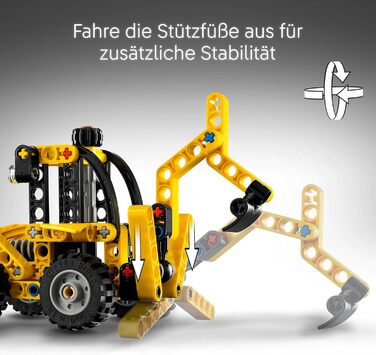 Екскаватор-навантажувач LEGO Technic, набір конструкторів для хлопчиків і дівчаток від 7 років, транспортний засіб, розвиваюча ігр