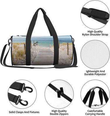 Спортивна сумка, дорожня сумка, пляжна сумка, з принтом, сумка на нічліг, чорна, універсальний розмір
