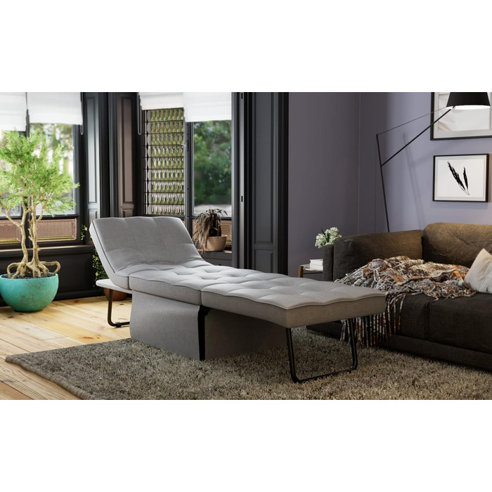 Крісло, шезлонг, табурет Atlantic Home Collection Finn, поліестер, сірий, ШхГхВ 80 см x 72 см x 43 см Сірий 80 см