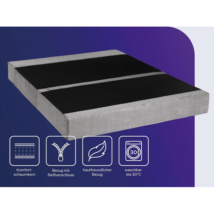 Диван-ліжко Dream Night з сірим вельветовим чохлом, знімний чохол, який можна прати, спальна зона 140x200, виготовлено за німецькими стандартами якості, сірий (велветовий) гостьовий диван