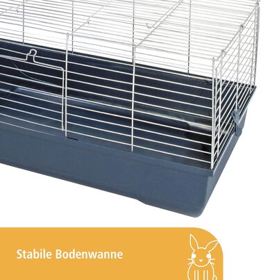 Клітка для гризунів Gabbia Baldo Rabbit, Легке складання Безпечна, 100 x 53 x 46 см, темно-синя