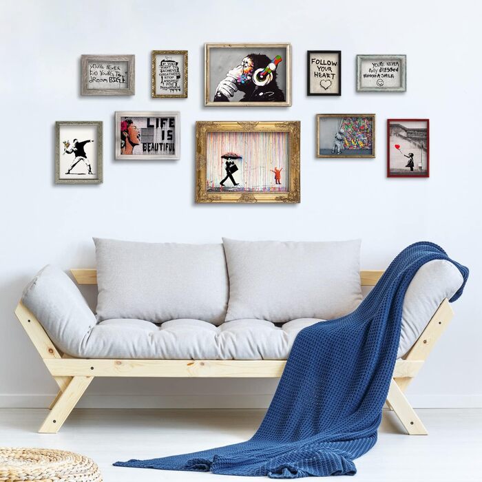 Набір з 10 настінних плакатів - Бенксі - Колекція Бенксі 1 - Мелований папір - 2 x A3 42x30cm 4 x A4 30x21cm 4 x A5 215cm - БЕЗ РА