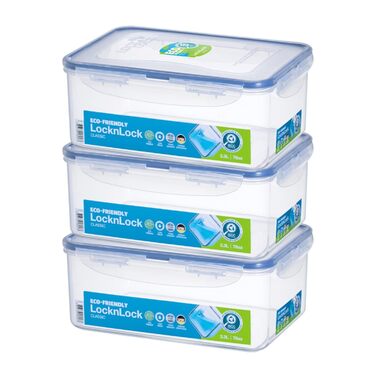 Контейнер для зберігання продуктів Lock&Lock Багатофункціональний контейнер Контейнер для зберігання продуктів Контейнер для борошна Місткість 2,3 літра, можна мити в посудомийній машині - Комплект з 3 шт.