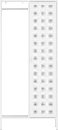 Шафа Puumala 180 x 80 x 45 см Шафа для спальні Металева шафа з 4 полицями та 1 вішалкою для одягу Металева шафа для одягу Біла