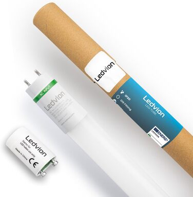 Світлодіодна люмінесцентна лампа Ledvion 150 см, 28 Вт, 4000 К, 185 лм/Вт, енергоємність B, економія електроенергії 60, світлова потужність 5180 л, 75 000 годин, включно зі світлодіодним ліхтарем, чіпи Lumileds