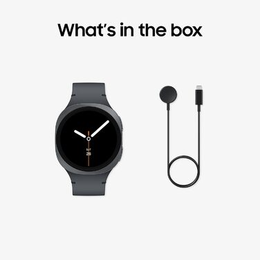 Розумний годинник Samsung Galaxy Watch8 з Galaxy AI, фітнес-годинник та фітнес-трекер, спортивний ремінець, велнес та коучинг сну, 40 мм, Bluetooth, графітовий, 3-річна гарантія виробника