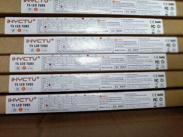 Світлодіодна трубка IHYCTV T5, 549мм, заміна на люмінесцентні лампи, F14T5, 12W, 1550lm, 3000K, 830, теплий білий, цоколь G5, робота з відповідним ЕПРА, 140 градусів, без відблисків