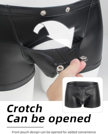 Чоловічі боксери ohyeahlady, з лакованої шкіри, чорні, розмір L