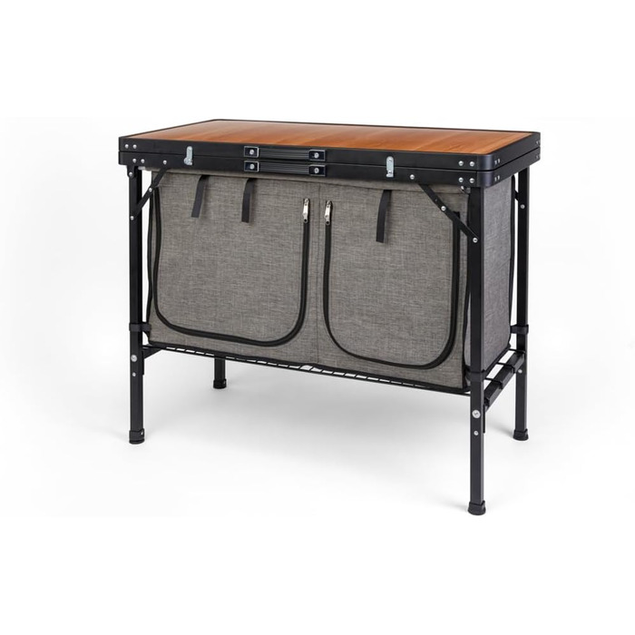 Кухонна коробка Camp LIFE Capri Кемпінгова шафа, кемпінгова кухня, дорожня кухня, складна з алюмінієвою рамою Вулична кухонна шафа, кемпінгова кухня, міні-кухня для тенту, вкл. сумку для перенесення класу люкс